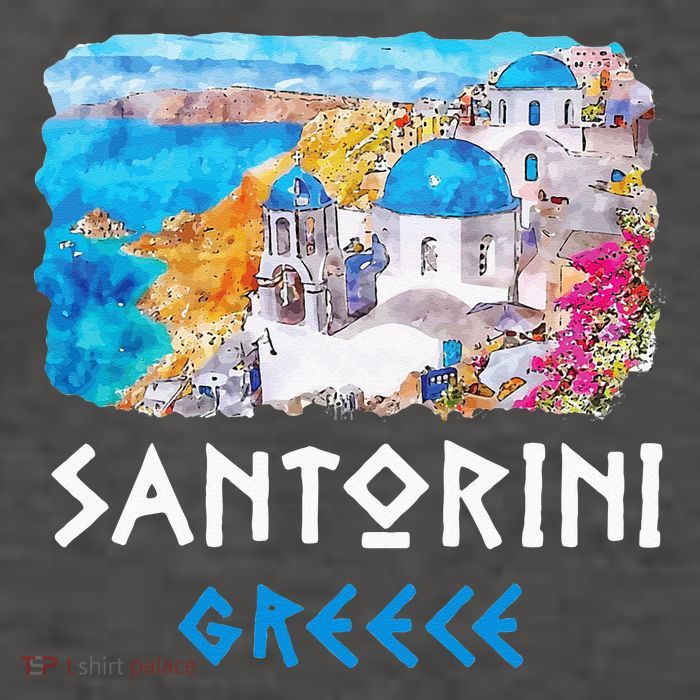 Santorini Greece Painting Souvenir Vector Backpack