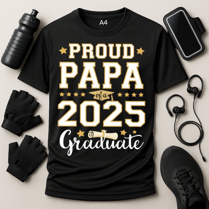 Senior Graduation Proud Papa 2025 Graduate Class Matching  Cooling Performance Crew T-Shirt