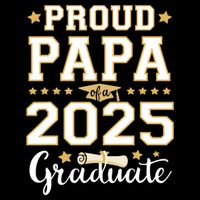 Senior Graduation Proud Papa 2025 Graduate Class Matching  Cooling Performance Crew T-Shirt