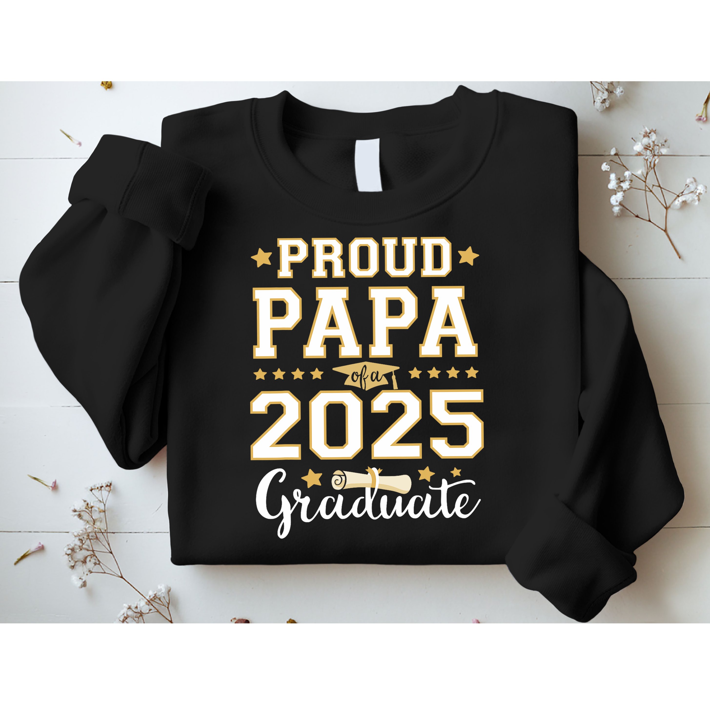 Senior Graduation Proud Papa 2025 Graduate Class Matching  Sweatshirt