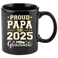 Senior Graduation Proud Papa 2025 Graduate Class Matching  11oz C Handle Ceramic Mug