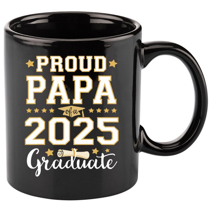 Senior Graduation Proud Papa 2025 Graduate Class Matching  11oz C Handle Ceramic Mug