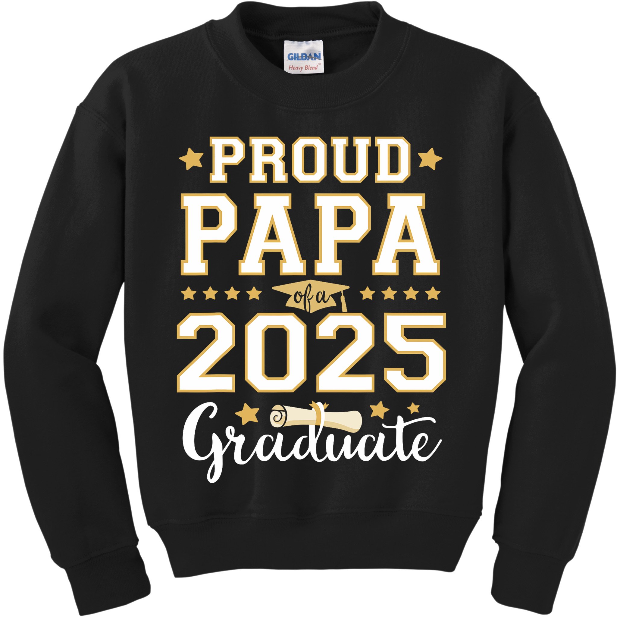 Senior Graduation Proud Papa 2025 Graduate Class Matching  Kids Sweatshirt