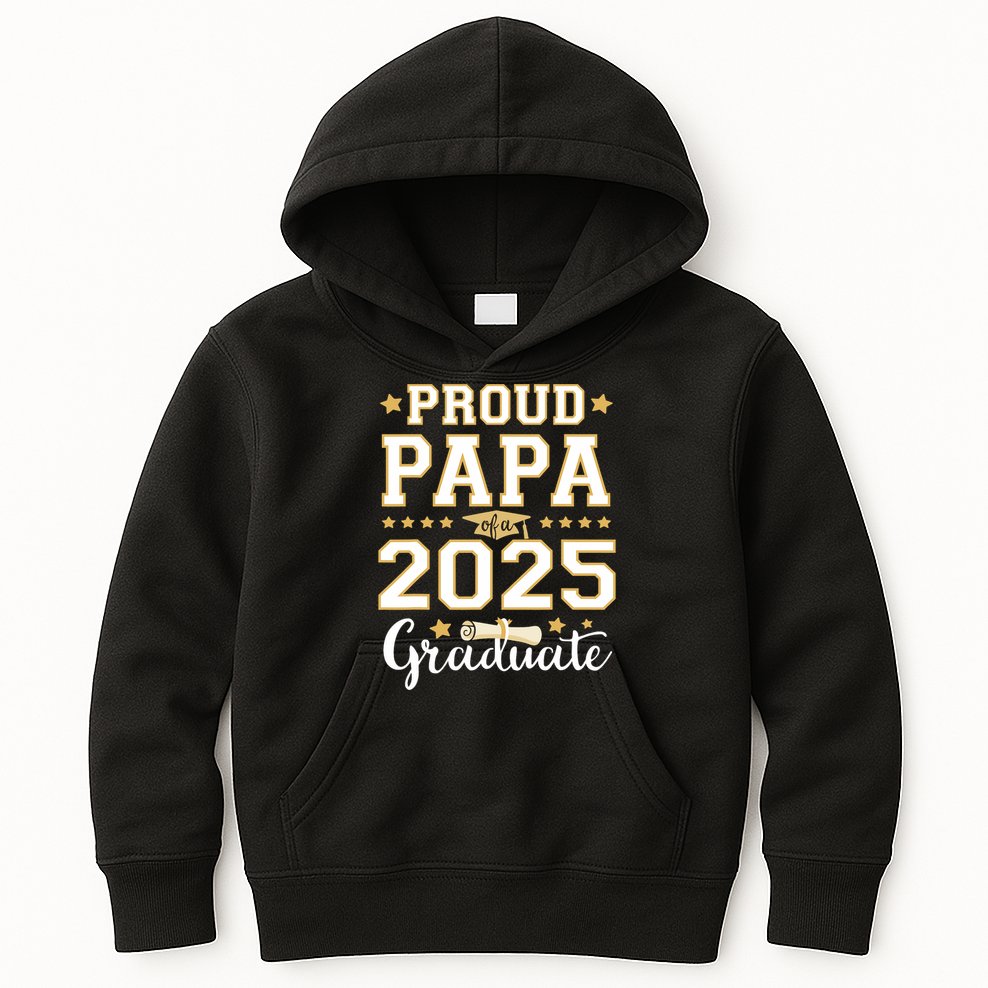 Senior Graduation Proud Papa 2025 Graduate Class Matching  Kids Hoodie