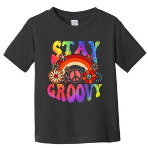 Stay Groovy Peace Sign Love 60s 70s Tie Dye Hippie Halloween Toddler T-Shirt