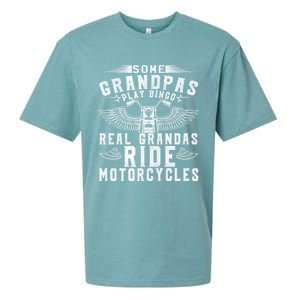 Some Grandpas Play Bingo Real Grandpas Ride Motorcycle Biker Cool Gift Sueded Cloud Jersey T-Shirt