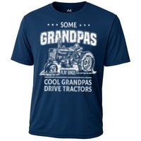 Some Grandpas Play Bingo Cool Grandpas Drive Tractors Farmer Cooling Performance Crew T-Shirt