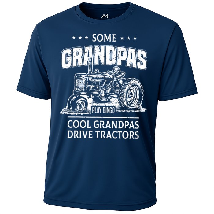 Some Grandpas Play Bingo Cool Grandpas Drive Tractors Farmer Cooling Performance Crew T-Shirt