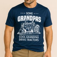 Some Grandpas Play Bingo Cool Grandpas Drive Tractors Farmer Cooling Performance Crew T-Shirt