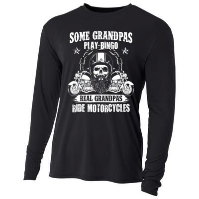 Some Grandpas Play Bingo Real Grandpas Ride Motorcycles Cooling Performance Long Sleeve Crew