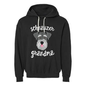 Schnauzer Grandma Pawma Dog Grandparents Grand Maw Garment-Dyed Fleece Hoodie