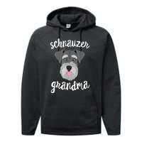 Schnauzer Grandma Pawma Dog Grandparents Grand Maw Performance Fleece Hoodie