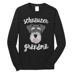 Schnauzer Grandma Pawma Dog Grandparents Grand Maw Long Sleeve Shirt