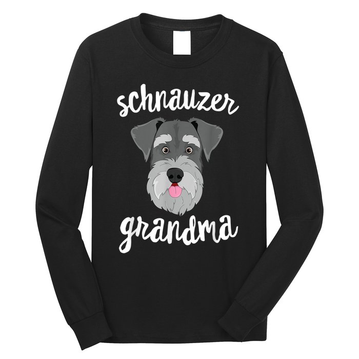 Schnauzer Grandma Pawma Dog Grandparents Grand Maw Long Sleeve Shirt