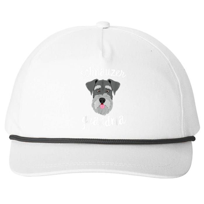 Schnauzer Grandma Pawma Dog Grandparents Grand Maw Snapback Five-Panel Rope Hat