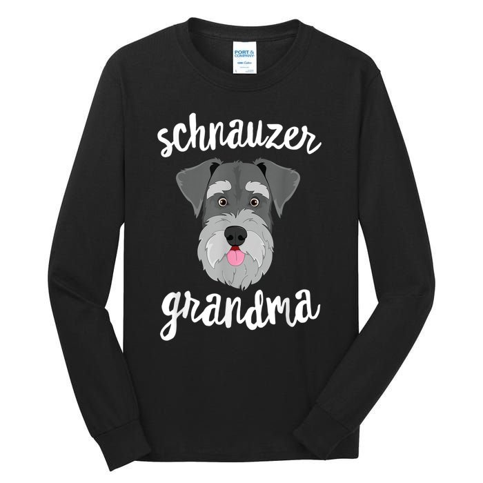 Schnauzer Grandma Pawma Dog Grandparents Grand Maw Tall Long Sleeve T-Shirt