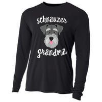 Schnauzer Grandma Pawma Dog Grandparents Grand Maw Cooling Performance Long Sleeve Crew