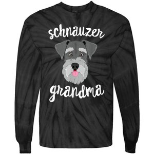 Schnauzer Grandma Pawma Dog Grandparents Grand Maw Tie-Dye Long Sleeve Shirt