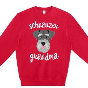 Schnauzer Grandma Pawma Dog Grandparents Grand Maw Premium Crewneck Sweatshirt