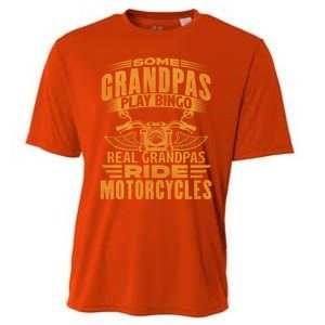 Some Grandpas Play Bingo Real Grandpas Ride Motorcycle Biker Great Gift Cooling Performance Crew T-Shirt