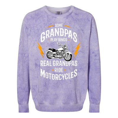 Some Grandpas Play Bingo Motorcycles Colorblast Crewneck Sweatshirt