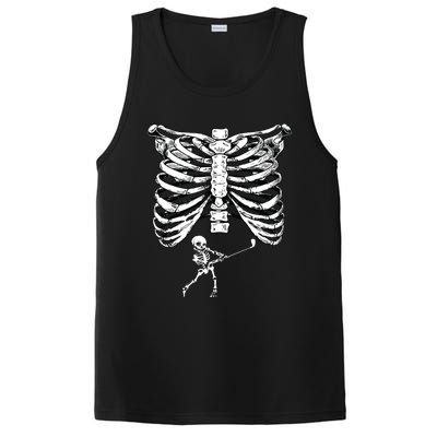 Skeleton Golf Pregnancy Halloween Golfing Golfer PosiCharge Competitor Tank