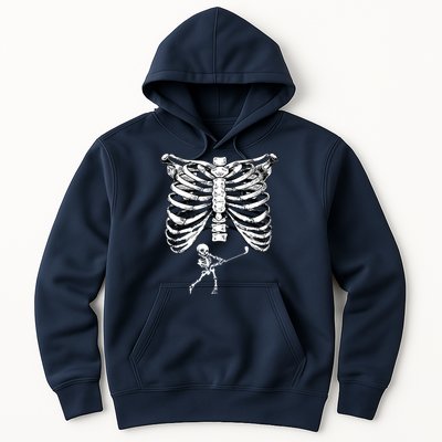 Skeleton Golf Pregnancy Halloween Golfing Golfer Hoodie