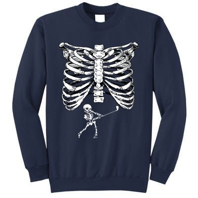 Skeleton Golf Pregnancy Halloween Golfing Golfer Sweatshirt