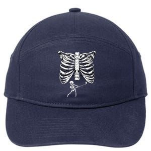 Skeleton Golf Pregnancy Halloween Golfing Golfer 7-Panel Snapback Hat