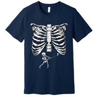 Skeleton Golf Pregnancy Halloween Golfing Golfer Premium T-Shirt