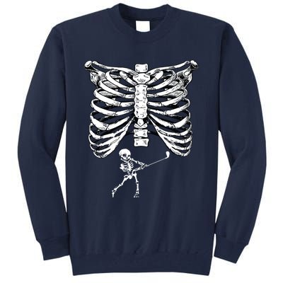 Skeleton Golf Pregnancy Halloween Golfing Golfer Tall Sweatshirt