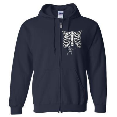 Skeleton Golf Pregnancy Halloween Golfing Golfer Full Zip Hoodie