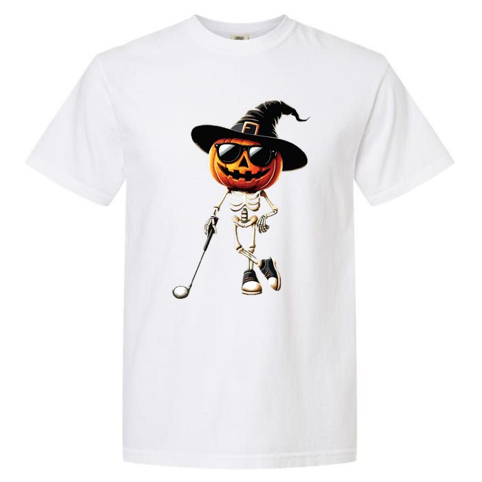 Skeleton Golf Pumpkin Golfing Golfer Halloween Costume Idea Garment-Dyed Heavyweight T-Shirt