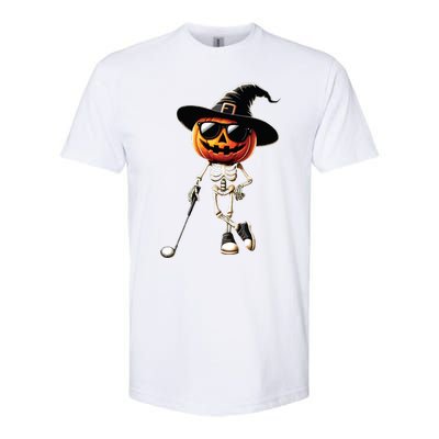 Skeleton Golf Pumpkin Golfing Golfer Halloween Costume Idea Softstyle CVC T-Shirt