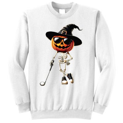 Skeleton Golf Pumpkin Golfing Golfer Halloween Costume Idea Sweatshirt