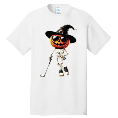 Skeleton Golf Pumpkin Golfing Golfer Halloween Costume Idea Tall T-Shirt