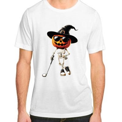 Skeleton Golf Pumpkin Golfing Golfer Halloween Costume Idea Adult ChromaSoft Performance T-Shirt