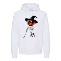 Skeleton Golf Pumpkin Golfing Golfer Halloween Costume Idea Premium Hoodie