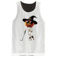 Skeleton Golf Pumpkin Golfing Golfer Halloween Costume Idea Mesh Reversible Basketball Jersey Tank