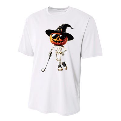 Skeleton Golf Pumpkin Golfing Golfer Halloween Costume Idea Performance Sprint T-Shirt