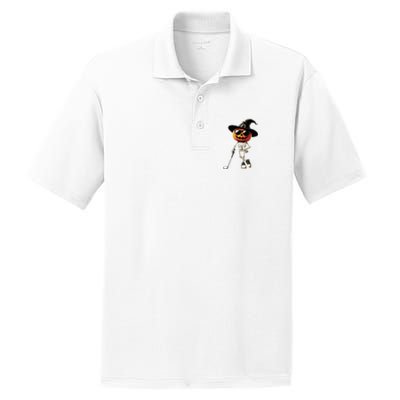 Skeleton Golf Pumpkin Golfing Golfer Halloween Costume Idea PosiCharge RacerMesh Polo