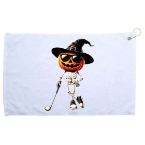 Skeleton Golf Pumpkin Golfing Golfer Halloween Costume Idea Grommeted Golf Towel