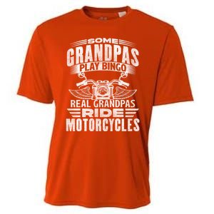 Some Grandpas Play Bingo Real Grandpas Ride Motorcycle Biker Gift Cooling Performance Crew T-Shirt