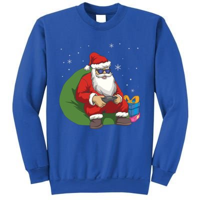 Santa Gamer Playing Video Games December Christmas Funny Gift Sweatshirt