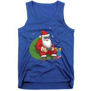 Santa Gamer Playing Video Games December Christmas Funny Gift Tank Top