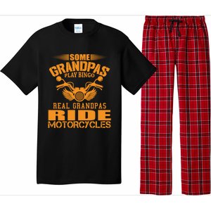 Some Grandpas Play Bingo Real Grandpas Ride Motorcycle Gift Pajama Set