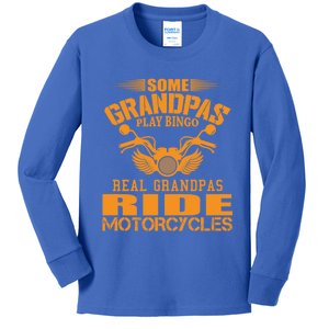 Some Grandpas Play Bingo Real Grandpas Ride Motorcycle Gift Kids Long Sleeve Shirt