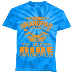 Some Grandpas Play Bingo Real Grandpas Ride Motorcycle Gift Kids Tie-Dye T-Shirt