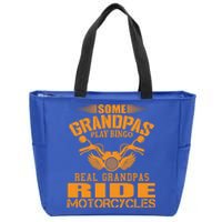 Some Grandpas Play Bingo Real Grandpas Ride Motorcycle Gift Zip Tote Bag