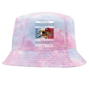 Some Grandpas Play Bingo Real Grandpas Coach Football Gift Tie-Dyed Bucket Hat